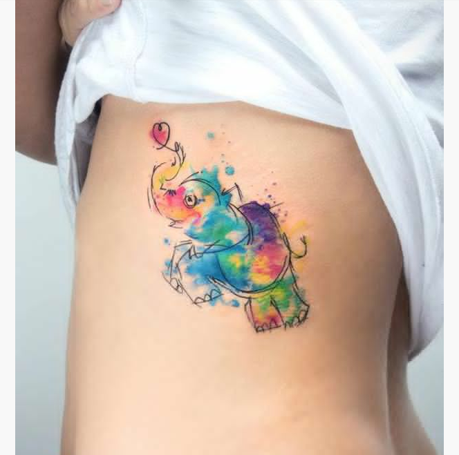 Watercolor-Tattoo-On-Rib