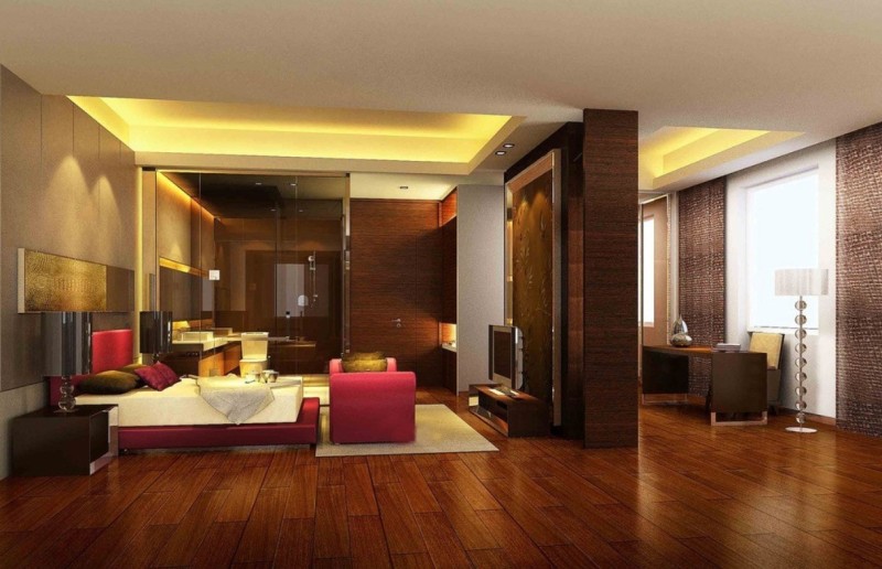 modern-romantic-bedroom-with-laminate-wood-flooring-ideas-