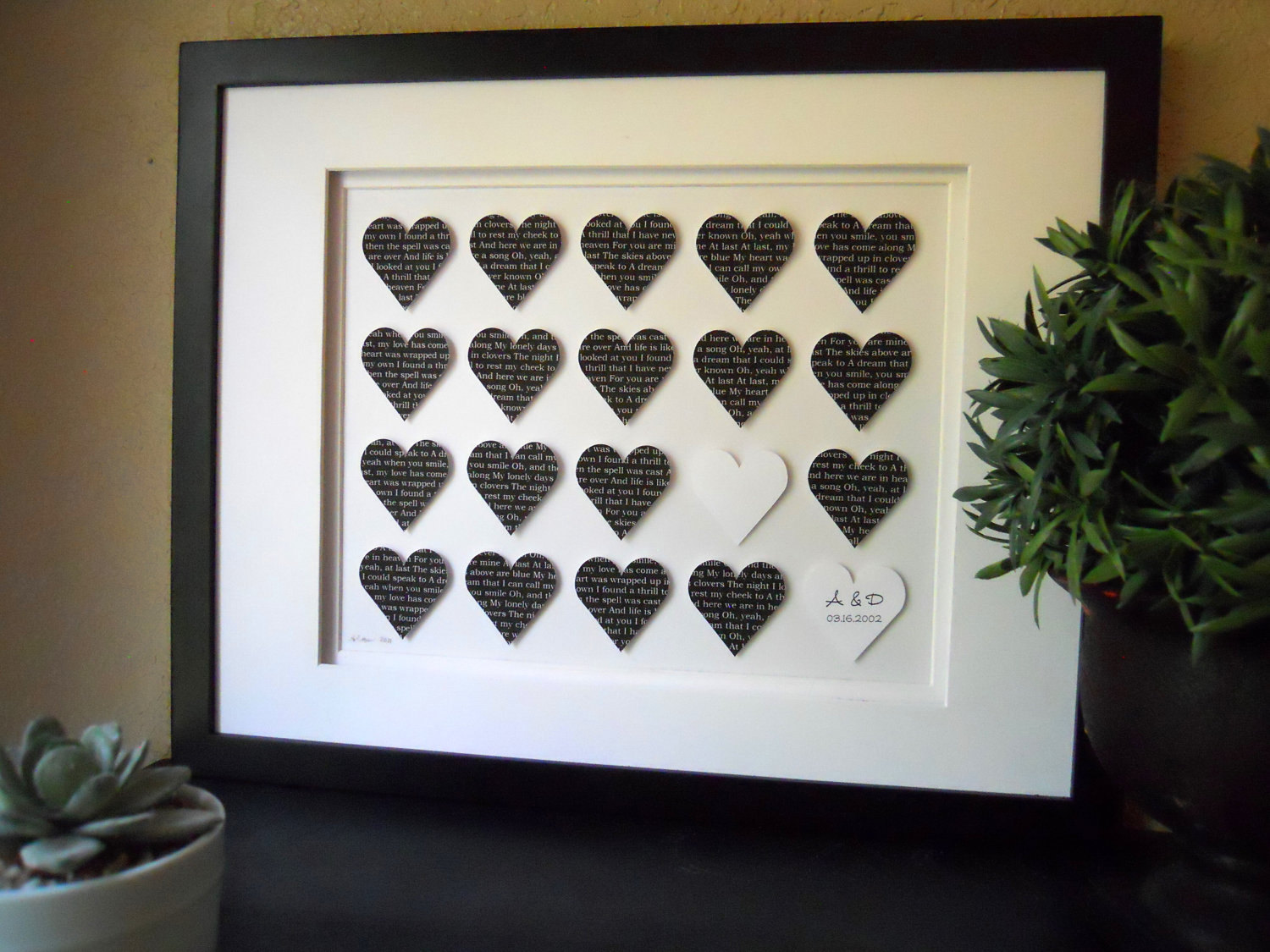 gift dance present anniversary unique gifts personalized guests hearts thank special paper lyric memorable cut into couples diy godfatherstyle