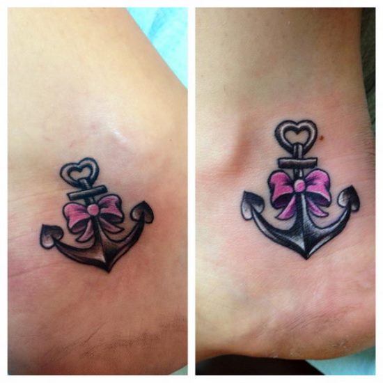 Cute-Anchor-and-Bow-Best-Friends-Tattoo.