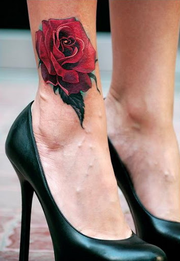 Rose-flower-Ankle-tattoos.
