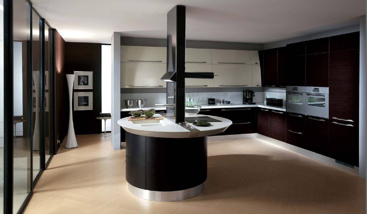 Black-modern-kitchen-with-small-island.