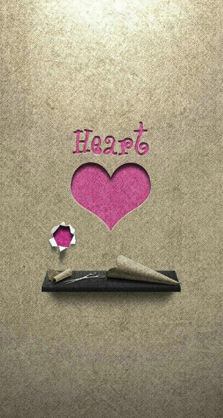 paper-pink-love-heart-cutting-artwork-iphone-5s-parallax-wallpaper